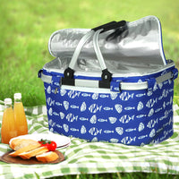 Thumbnail for Alfresco Large Folding Picnic Bag Basket Hamper Camping Hiking Insulated Lunch Cooler