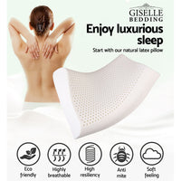 Thumbnail for Giselle Bedding Set of 2 Natural Latex Pillow