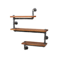 Thumbnail for Artiss Display Shelves Rustic Bookshelf Industrial DIY Pipe Shelf Wall Brackets