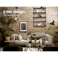 Thumbnail for Artiss Wall Display Shelves Industrial DIY Pipe Shelf Rustic Floating Brackets