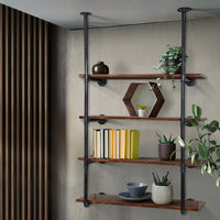 Thumbnail for Artiss Wall Display Shelves Industrial Bookshelf DIY Pipe Shelf Rustic Brackets