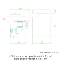 Thumbnail for Artiss Floating DIY Pipe Shelf Metal Brackets Set of 8