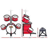 Thumbnail for Keezi Kids 7 Drum Set Junior Drums Kit Musical Play Toys Childrens Mini Big Band