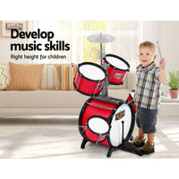 Thumbnail for Keezi Kids 7 Drum Set Junior Drums Kit Musical Play Toys Childrens Mini Big Band