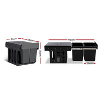 Thumbnail for Cefito 2x15L Pull Out Bin - Black