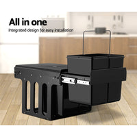 Thumbnail for Cefito 2x15L Pull Out Bin - Black