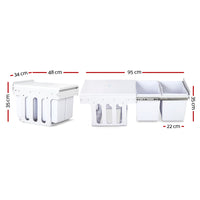 Thumbnail for Cefito 2x15L Pull Out Bin - White