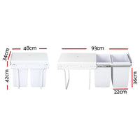 Thumbnail for Cefito 2x20L Pull Out Bin - White