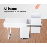 Thumbnail for Cefito 2x20L Pull Out Bin - White