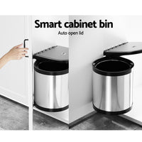 Thumbnail for Cefito Kitchen Swing Out Pull Out Bin Stainless Steel Garbage Rubbish Can 12L