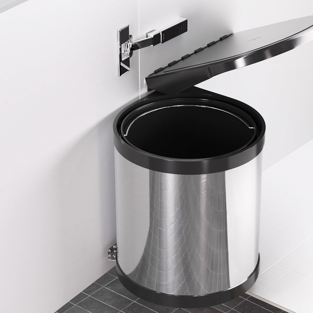 Cefito Kitchen Swing Out Pull Out Bin Stainless Steel Garbage Rubbish Can 12L