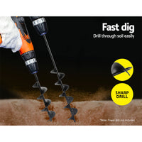 Thumbnail for Giantz Power Garden Spiral Auger Hole Digger Earth Drill Bit Φ75x300 & 600mm