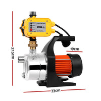 Thumbnail for Giantz Garden Water Pump High Pressure 1500W Tank Rain Farm Irrigation House Yellow