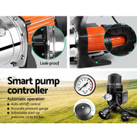 Thumbnail for Giantz Garden Water Pump High Pressure 800W Tank Rain Farm Irrigation House Black