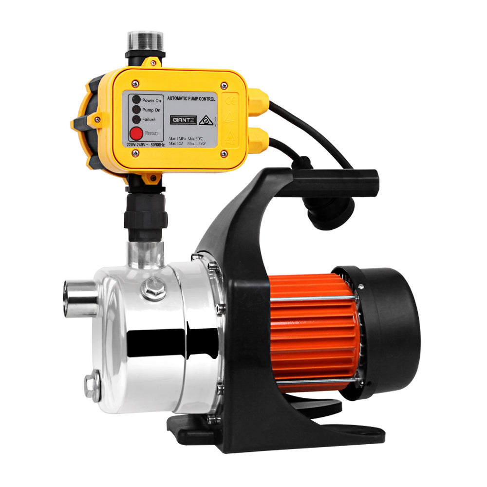 Giantz Garden Water Jet Pump High Pressure 1100W Tank Rain Farm Irrigation Yellow