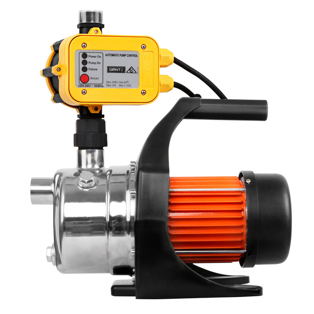 Giantz Garden Water Jet Pump High Pressure 1100W Tank Rain Farm Irrigation Yellow