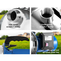 Thumbnail for Giantz Water Pump High Pressure 1100W Stage Jet Rain Tank Pond Garden Irrigation