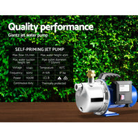 Thumbnail for Giantz Water Pump High Pressure 1100W Stage Jet Rain Tank Pond Garden Irrigation