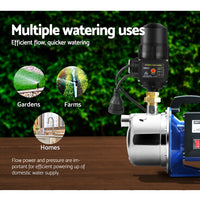 Thumbnail for Giantz Garden Water Jet Pump High Pressure 1100W Tank Rain Farm Irrigation Black