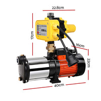 Thumbnail for Giantz Garden Water Pump High Pressure 1800W Multi Stage Tank Rain Irrigation Yellow