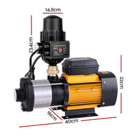 Thumbnail for Giantz Garden Water Pump High Pressure 2000W Multi Stage Tank Rain Irrigation Black