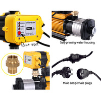 Thumbnail for Giantz Multi Stage Water Pump Pressure Rain Tank Garden Farm House Irrigation 2000W Yellow Controller