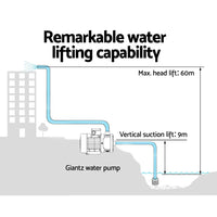 Thumbnail for Giantz Garden Water Pump High Pressure 2500W Multi Stage Tank Rain Irrigation Yellow