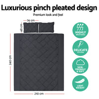 Thumbnail for Giselle Quilt Cover Set Diamond Pinch Black - King