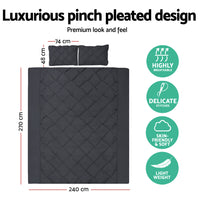 Thumbnail for Giselle Quilt Cover Set Diamond Pinch Black - Super King