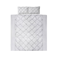 Thumbnail for Giselle Quilt Cover Set Diamond Pinch Grey - King