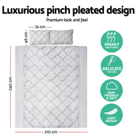 Thumbnail for Giselle Quilt Cover Set Diamond Pinch Grey - King