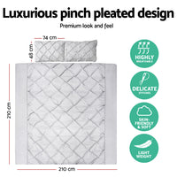 Thumbnail for Giselle Quilt Cover Set Diamond Pinch Grey - Queen