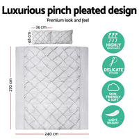 Thumbnail for Giselle Quilt Cover Set Diamond Pinch Grey - Super King