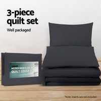 Thumbnail for Giselle Quilt Cover Set Classic Black - Super King