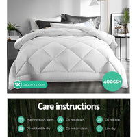 Thumbnail for Giselle Bedding Super King 400GSM Microfibre Bamboo Microfiber Quilt