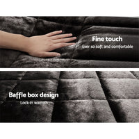 Thumbnail for Giselle Bedding Faux Mink Quilt King Size Charcoal