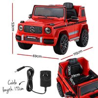 Thumbnail for Kids Ride On Car Electric Mercedes-Benz Licensed Toys 12V Battery Red Cars AMG63