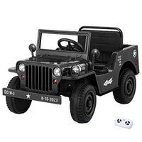 Thumbnail for Rigo Kids Ride On Car Off Road Military Toy Cars 12V Black