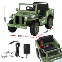 Thumbnail for Rigo Kids Ride On Car Off Road Military Toy Cars 12V Olive