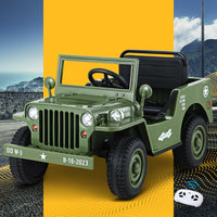 Thumbnail for Rigo Kids Ride On Car Off Road Military Toy Cars 12V Olive