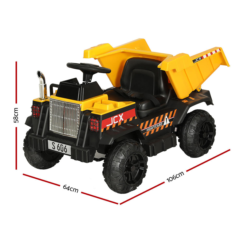 Rigo Kids Ride On Car Dumptruck 12V Electric Bulldozer Toys Cars Battery Yellow