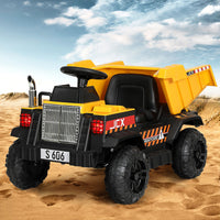 Thumbnail for Rigo Kids Ride On Car Dumptruck 12V Electric Bulldozer Toys Cars Battery Yellow