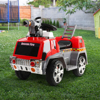 Thumbnail for Rigo Kids Ride On Fire Truck Motorbike Motorcycle Car Red Grey