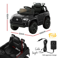 Thumbnail for Toyota Ride On Car Kids Electric Toy Cars Tacoma Off Road Jeep 12V Battery Black