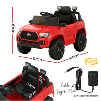 Thumbnail for Toyota Ride On Car Kids Electric Toy Cars Tacoma Off Road Jeep 12V Battery Red