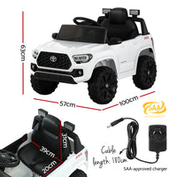 Thumbnail for Toyota Ride On Car Kids Electric Toy Cars Tacoma Off Road Jeep 12V Battery White