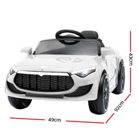 Thumbnail for Rigo Kids Ride On Car Electric Toys 12V Battery Remote Control White MP3 LED