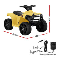 Thumbnail for Rigo Kids Ride On ATV Quad Motorbike Car 4 Wheeler Electric Toys Battery Yellow