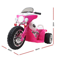 Thumbnail for Rigo Kids Electric Ride On Patrol Police Car Harley-Inspired 6V Pink