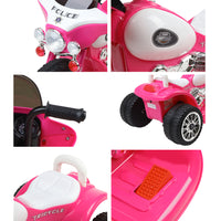 Thumbnail for Rigo Kids Electric Ride On Patrol Police Car Harley-Inspired 6V Pink